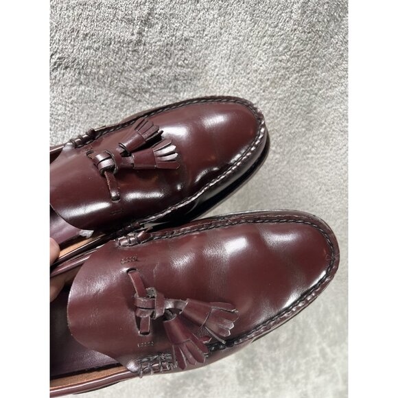 Vtg 60s 70s GH Bass Weejuns Men’s 12 C Oxblood Leather Tassel loafers Made USA - Picture 6 of 13